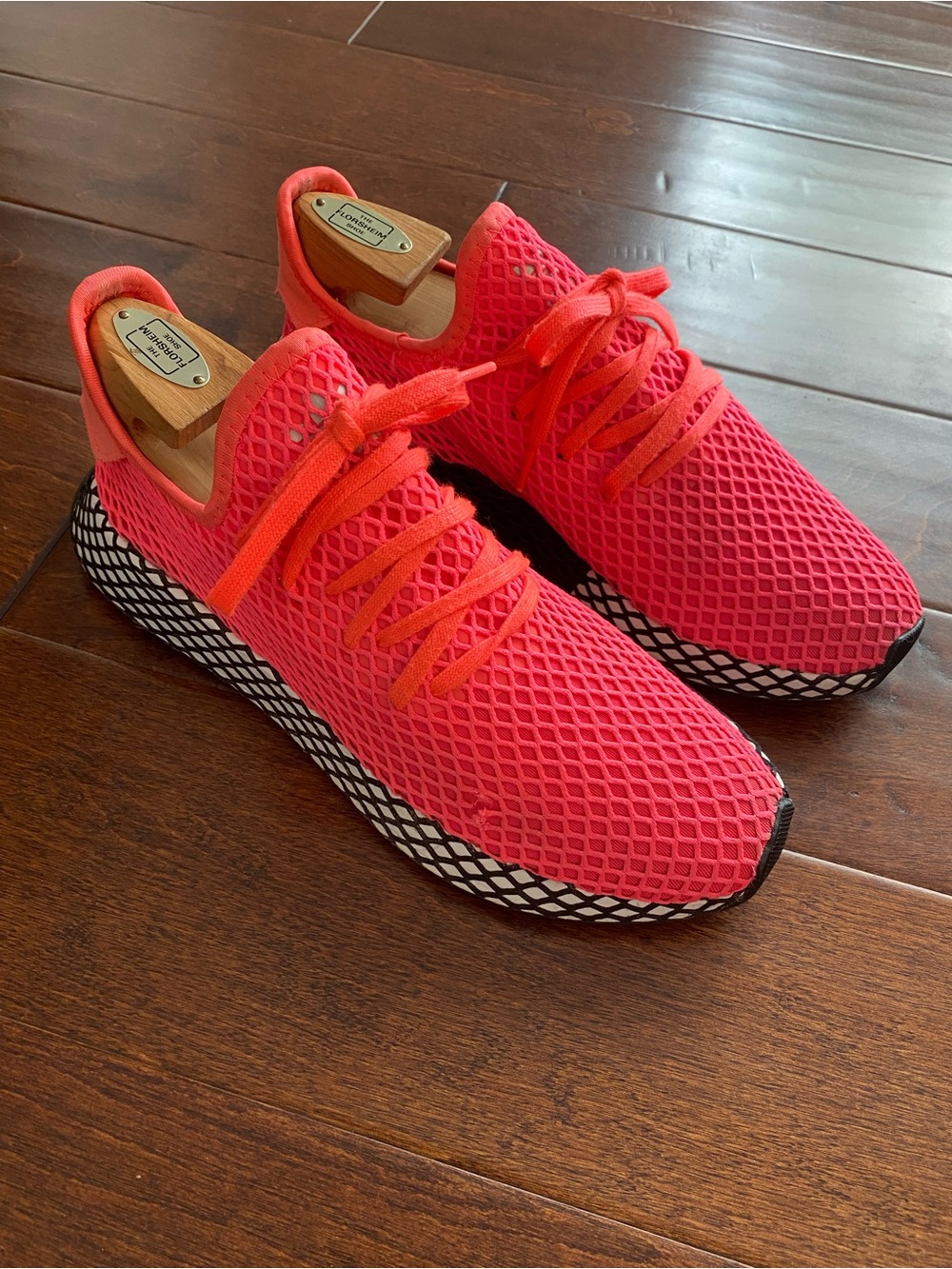 adidas Originals Deerupt Runner Turbo Solar Red Mesh Sneakers Men's Size 9.5